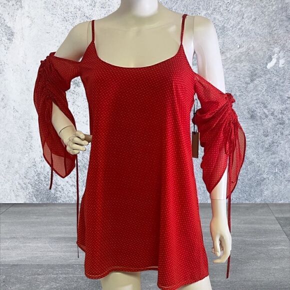 Lovers + Friends Red Trenton Paradise Cold Shoulder S - Picture 4 of 10